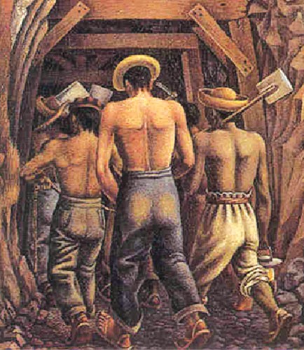 Mineros, 1941 _ detalle _ El Corcito _ Acervo Patrimonial